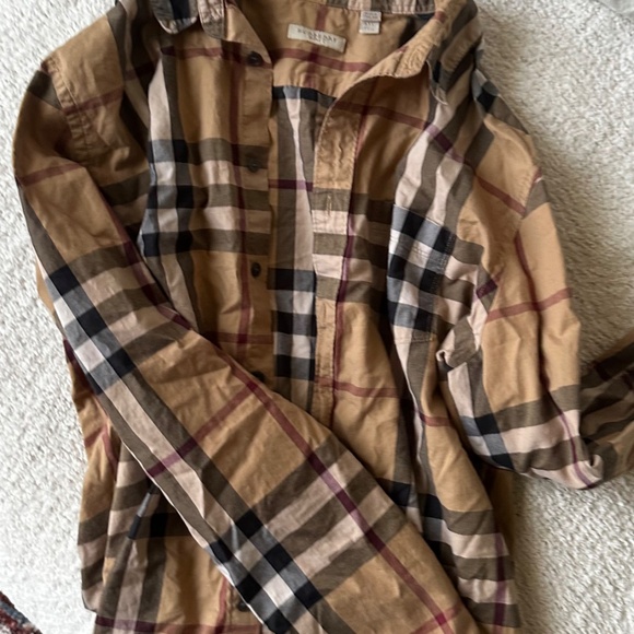 flannel (burberry) button up top - Picture 3 of 3